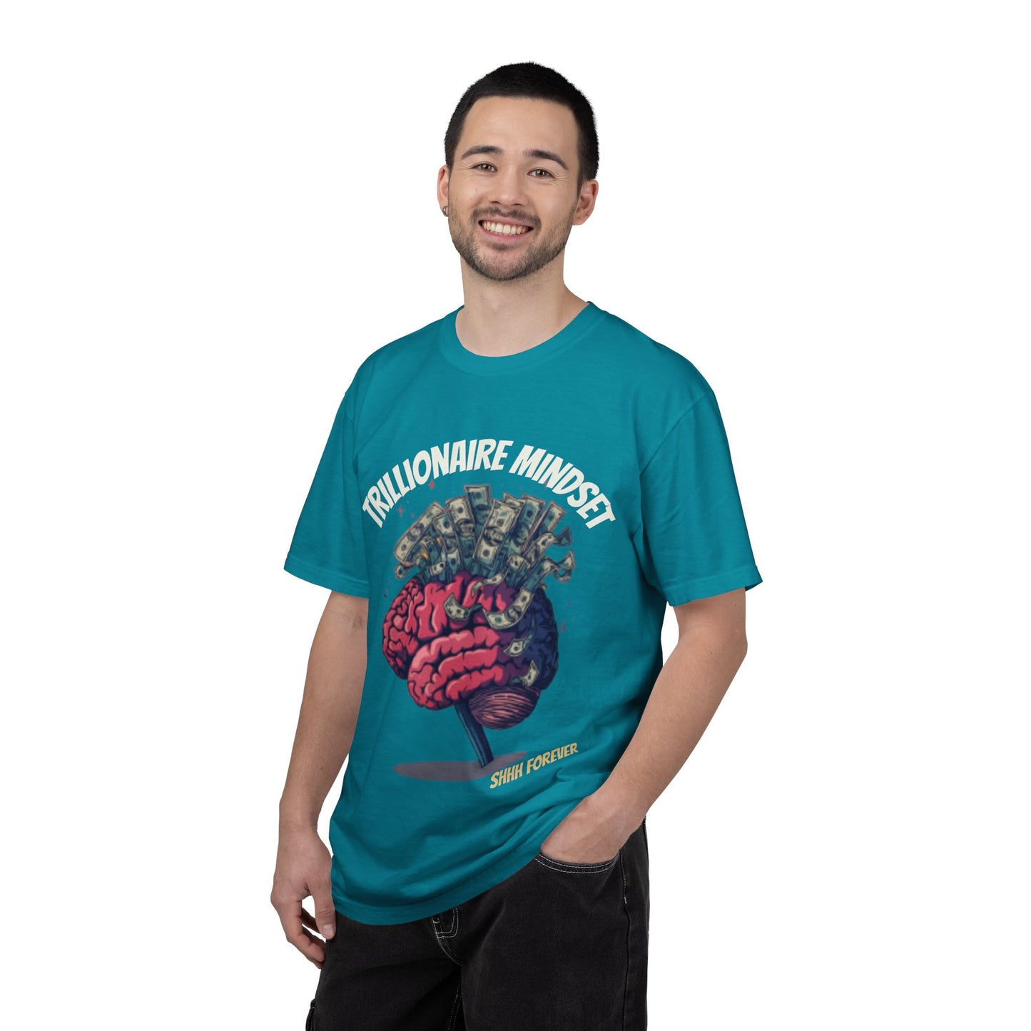 SHHH Forever Trillionaire Mindset T-Shirt — Brain & Money Graphic Tee