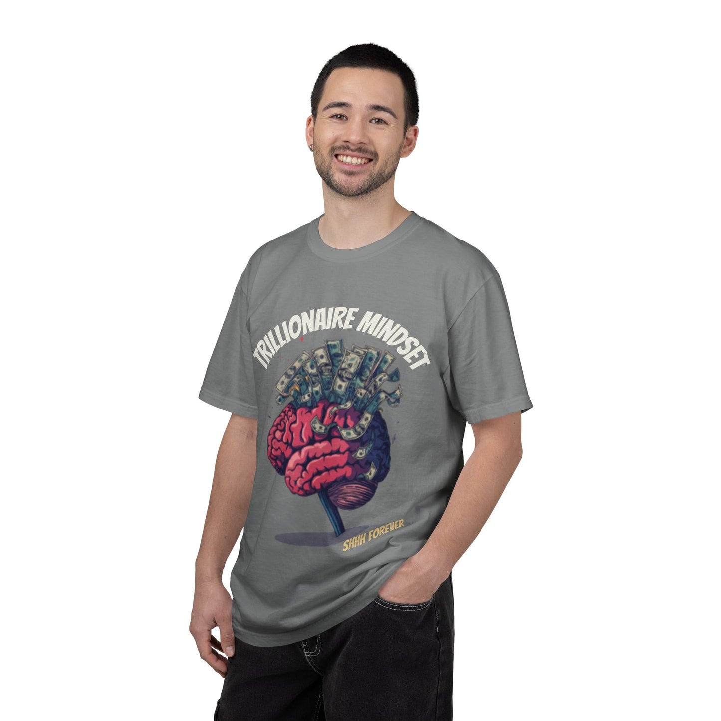 SHHH Forever Trillionaire Mindset T-Shirt — Brain & Money Graphic Tee