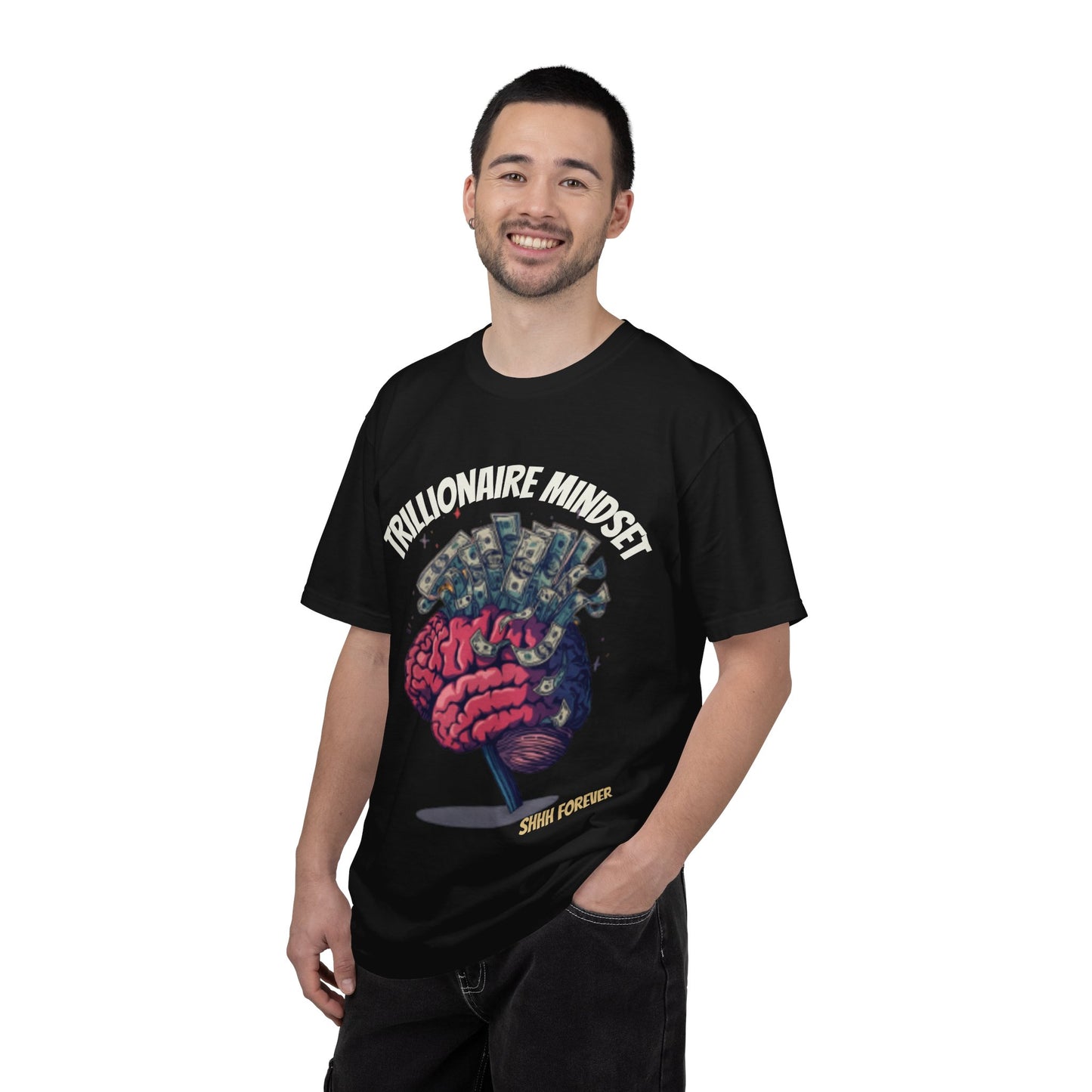 SHHH Forever Trillionaire Mindset T-Shirt — Brain & Money Graphic Tee