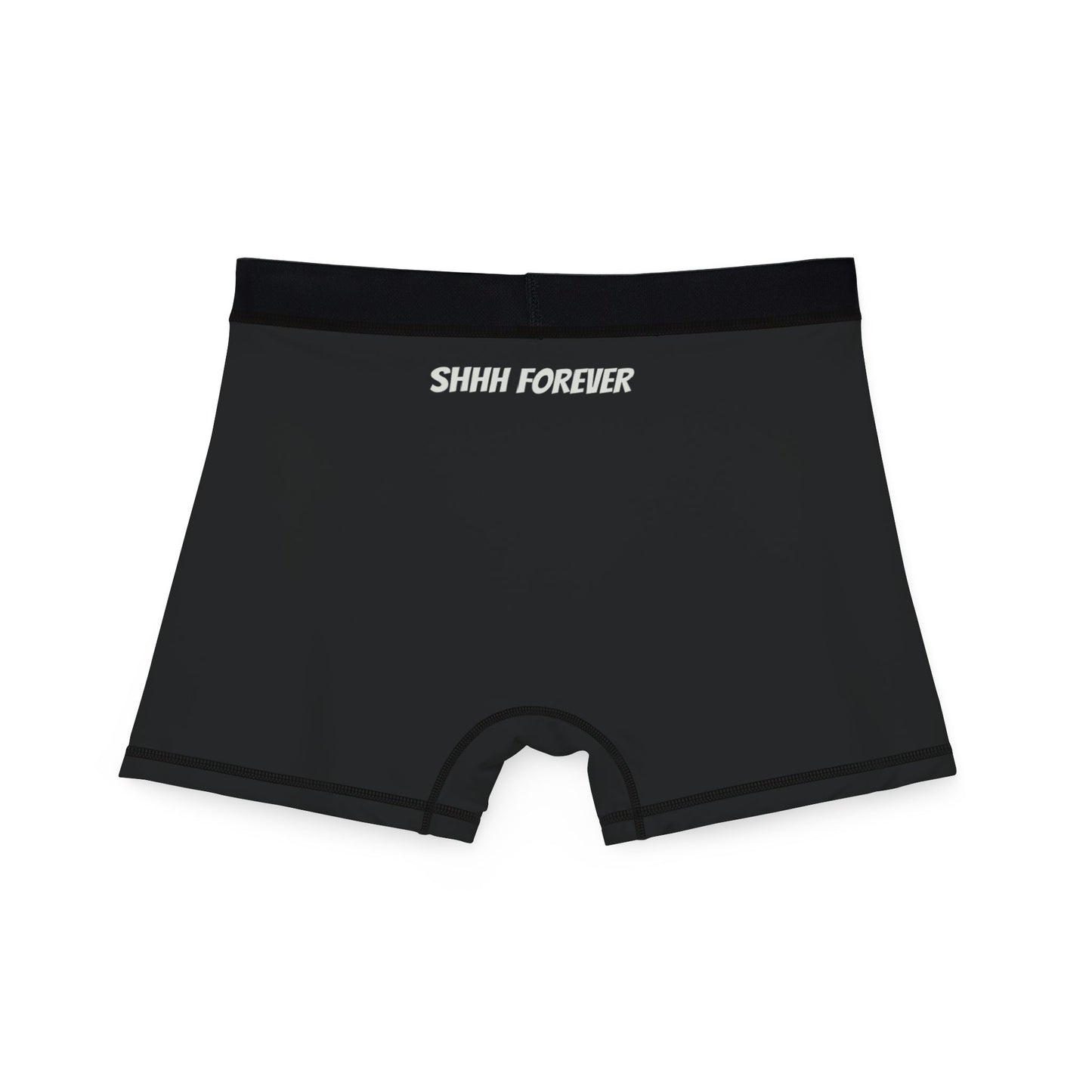 Black Boxer Briefs with Minimalist SHHH Forever Logo — Men's Comfort Underwear