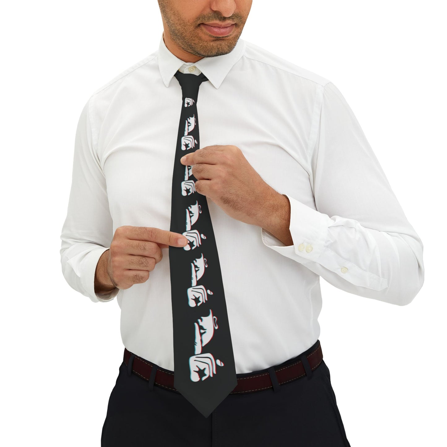 SHHH Forever Logo Necktie — Gothic Retro 3D-Effect Novelty Tie