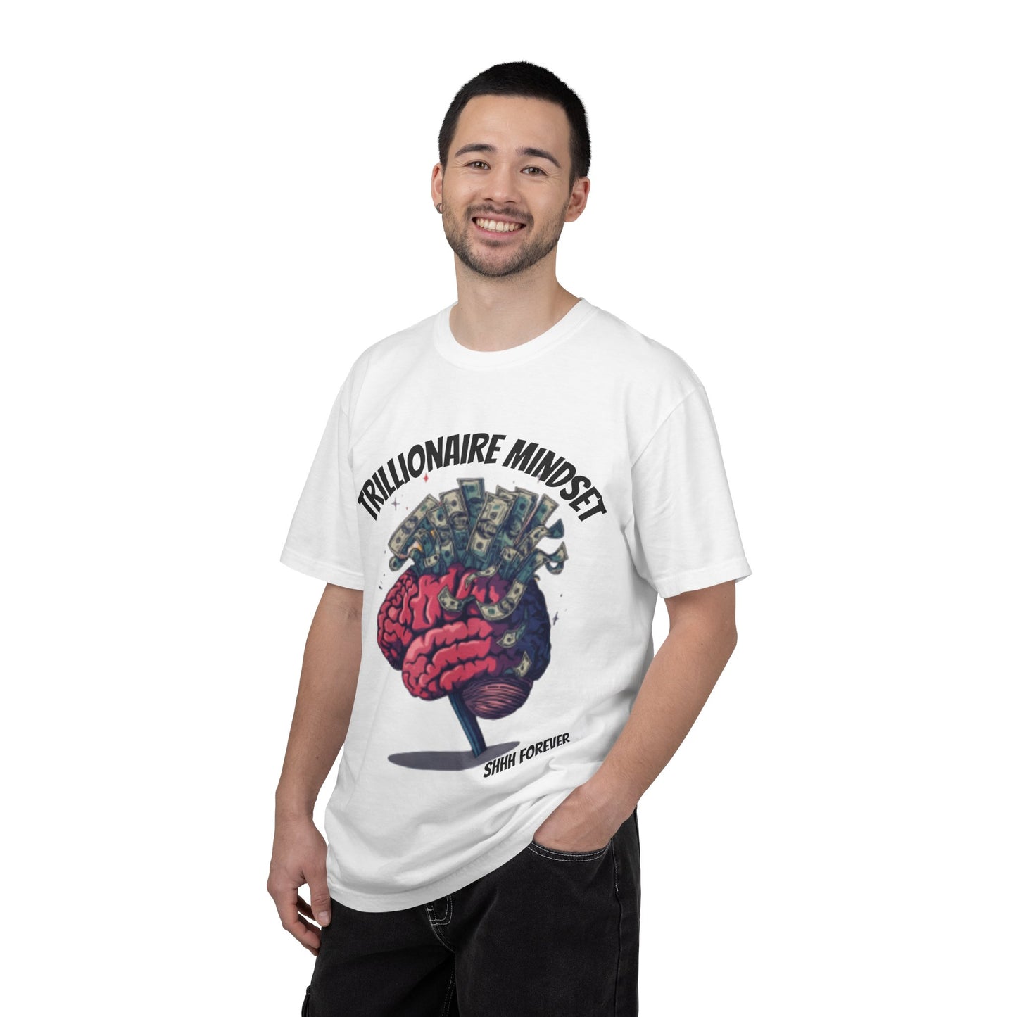 SHHH Forever Trillionaire Mindset T-Shirt — Brain & Money Graphic Tee
