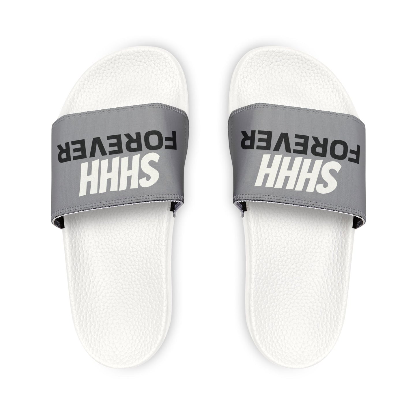 Men's 'SHHH FOREVER' Slide Sandals — Removable-Strap Pool & Casual Slides