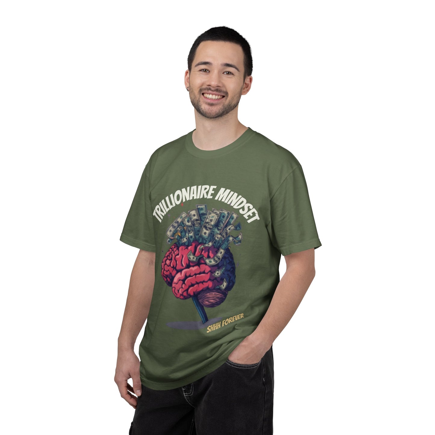 SHHH Forever Trillionaire Mindset T-Shirt — Brain & Money Graphic Tee