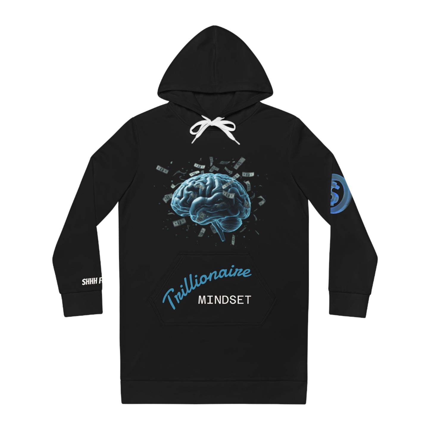 Trillionaire Mindset Hoodie Dress — Brain Graphic Motivational Dress Hoodie