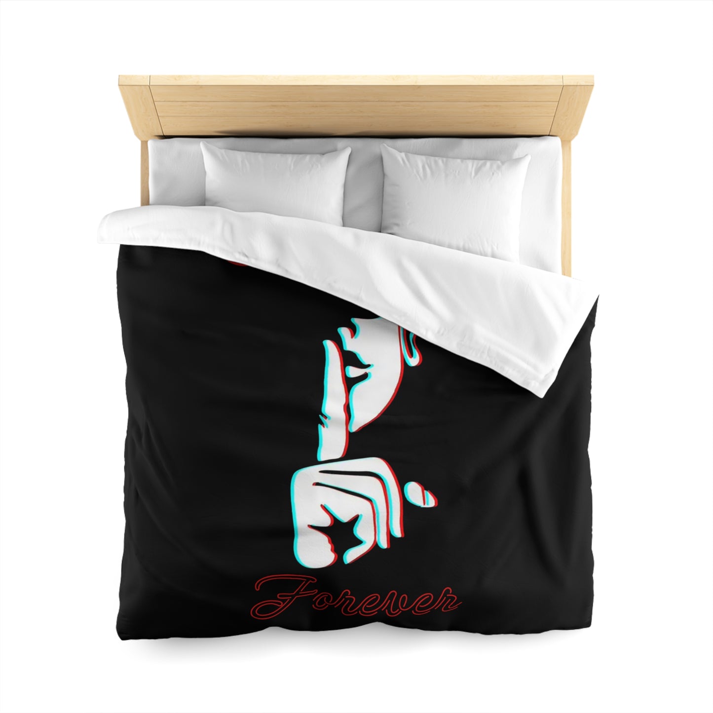 Shhh Forever Duvet Cover — Silent Chic Black Microfiber Bedding