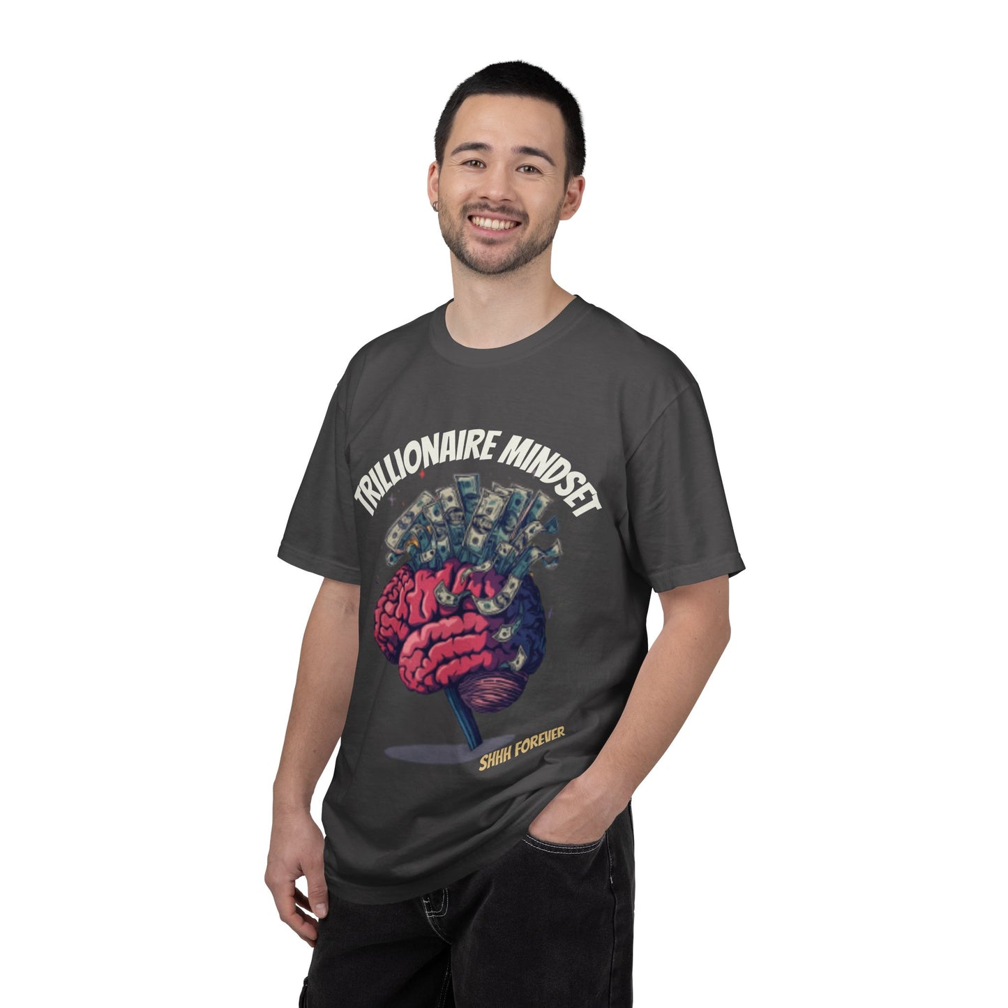 SHHH Forever Trillionaire Mindset T-Shirt — Brain & Money Graphic Tee