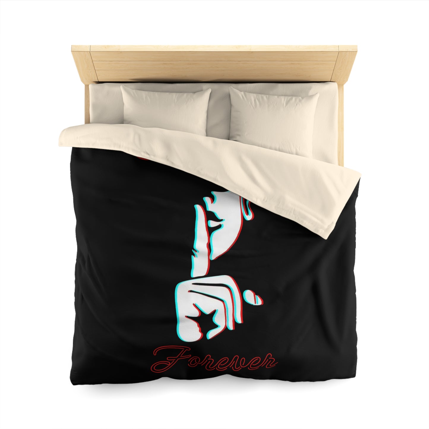 Shhh Forever Duvet Cover — Silent Chic Black Microfiber Bedding