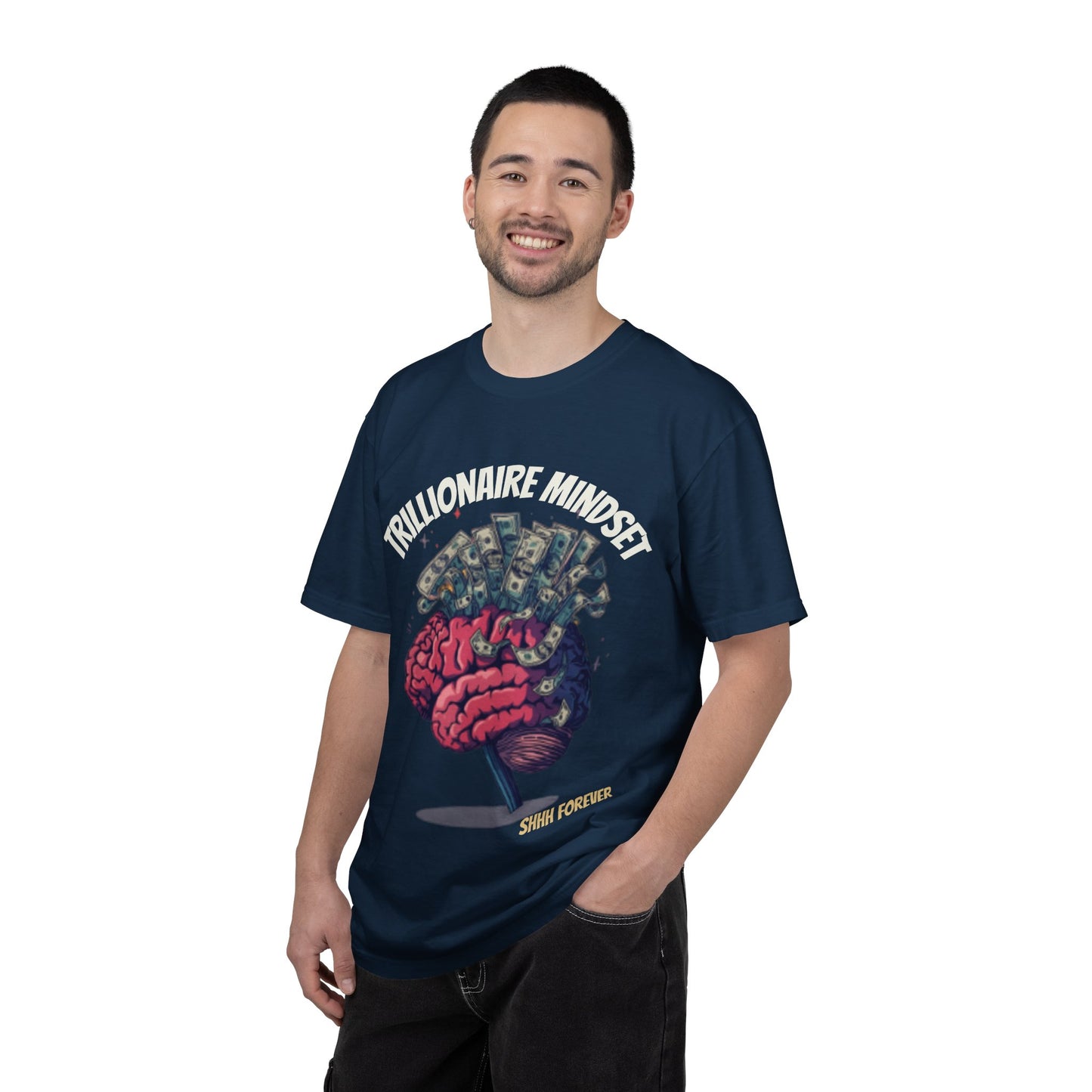 SHHH Forever Trillionaire Mindset T-Shirt — Brain & Money Graphic Tee