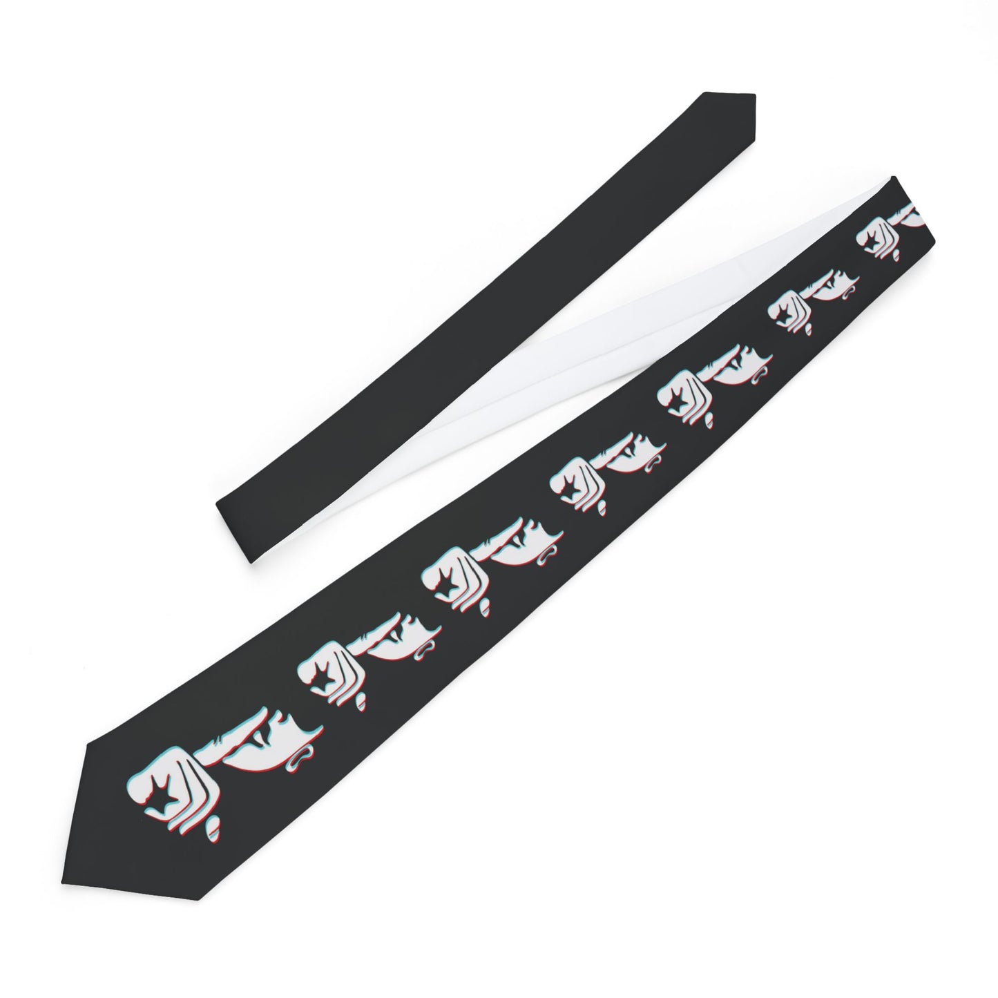 SHHH Forever Logo Necktie — Gothic Retro 3D-Effect Novelty Tie