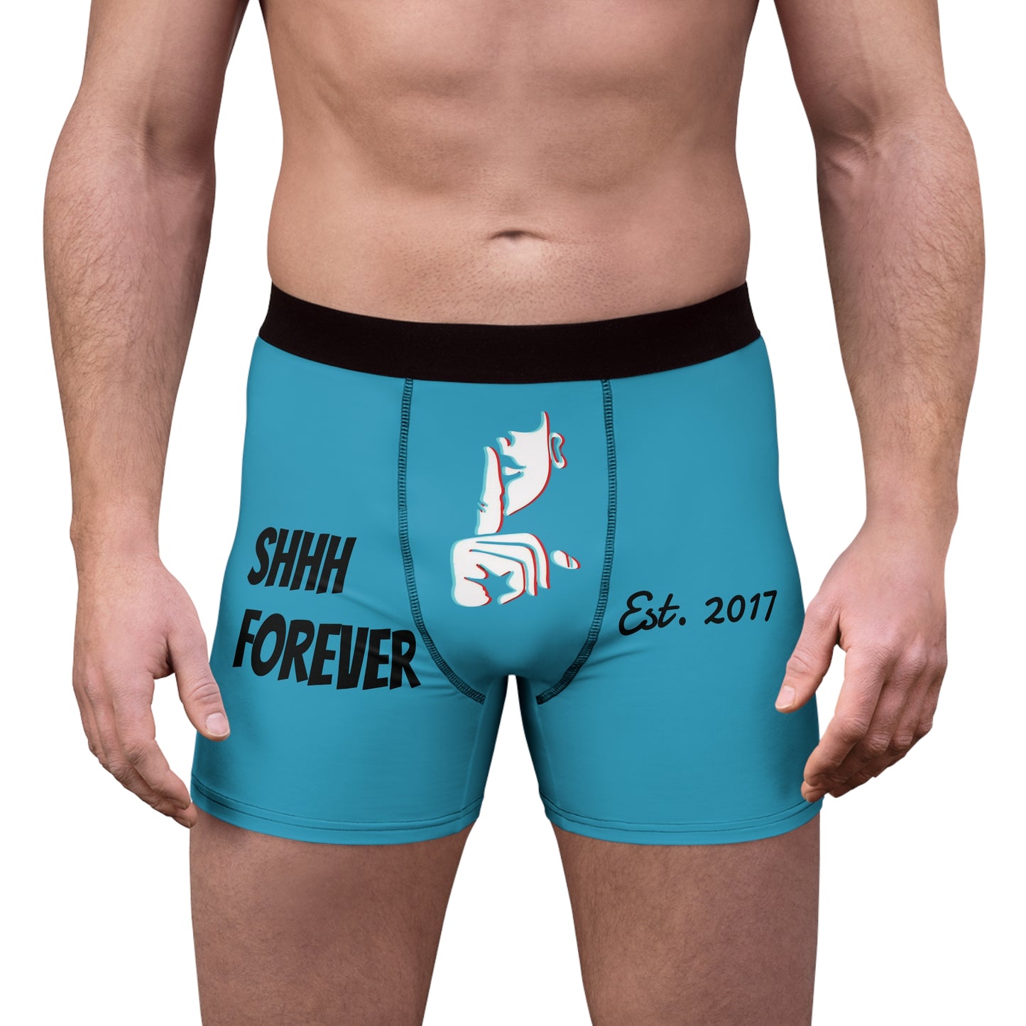 Shhh Forever Boxer Briefs – Quiet Gesture Graphic Men's Underwear (Est. 2017)