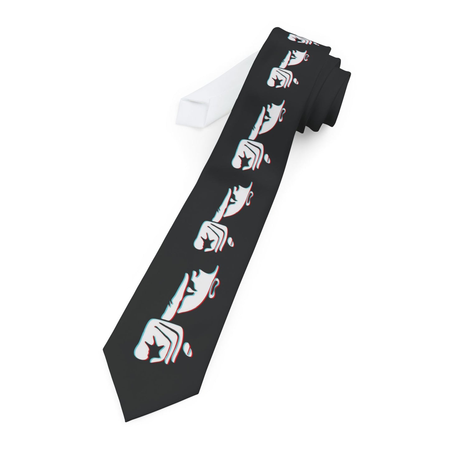 SHHH Forever Logo Necktie — Gothic Retro 3D-Effect Novelty Tie
